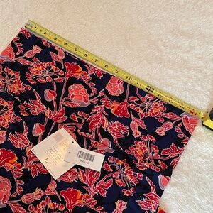 LuLaRoe Navy and Red Floral Skirt